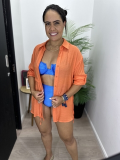 CAMISA FLORIPA LARANJA - Nathália Ramos Store