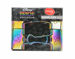 Binder Clip Mickey Rainbow 32 mm MoLin - Cx. c/4
