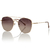 Óculos de Sol Feminino Ponte Dupla Metal Dourado - comprar online