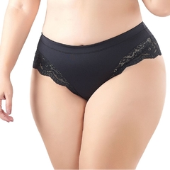 CALCINHA PLUS SIZE EM MICROFIBRA COM RENDA LIEBE REF. 701106