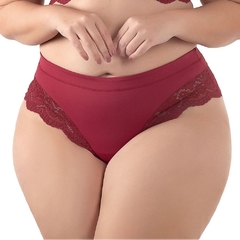 CALCINHA PLUS SIZE FIO CONFORTO EM MICROFIBRA COM RENDA LIEBE REF. 701706