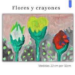 Flores y crayones