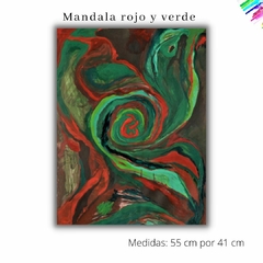 Mándala rojo y verde