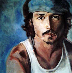 Cuadro "retrato de Johnny Depp" pintado por Viviana Celano