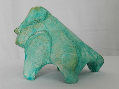 Escultura: "Fósil animal verde" - arte La Lucila
