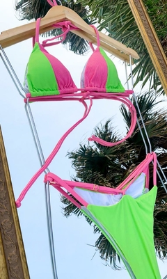 BIQUÍNI BICOLOR ROSA/VERDE - Yellow Bikini