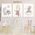 Kit 3 Quadros Decorativos Infantil Urso Tedy Nome personalizado 20x28