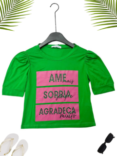 T-shirt Camiseta Manga bufante Gola Redonda