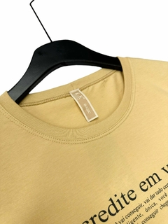 Blusa T-shirt Feminina 100% Algodão Acredite Em Voce - loja online