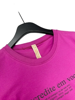 Blusa T-shirt Feminina 100% Algodão Acredite Em Voce - comprar online