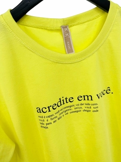 Blusa T-shirt Feminina 100% Algodão Acredite Em Voce na internet