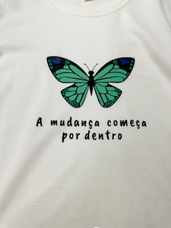 Blusa T-shirt Feminina 100% Algodão Borboleta na internet