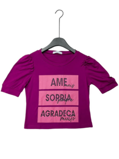 T-shirt Camiseta Manga bufante Gola Redonda