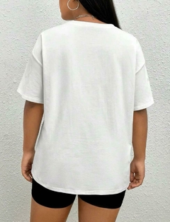 Camiseta Ombro Caído Sólido 100% Algodão T-shirt