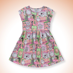 VESTIDO EM MEIA MALHA FEMININO - GRADE 04-06-08 - ROSA