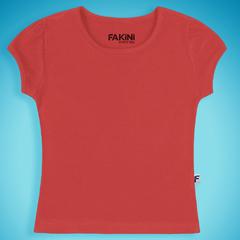 BLUSA EM COTTON FEMININO - GRADE 04-06-08-10 - VERMELHA