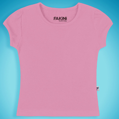 BLUSA EM COTTON FEMININO - GRADE 04-06-08-10 - ROSA