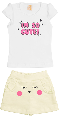 CONJUNTO 2 PÇS HRRADINHOS IM SO CUTE BRANCO na internet