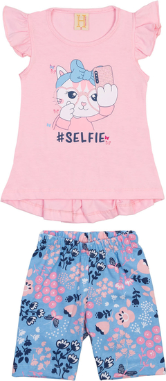 CONJUNTO 2 PÇS HRRADINHOS GATINHA SELFIE ROSA - comprar online