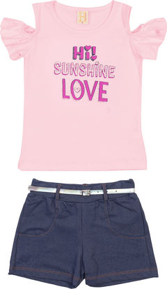 CONJUNTO 2 PÇS HRRADINHOS SUNSHINE LOVE ROSA - comprar online