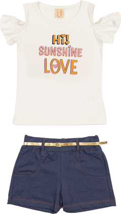 CONJUNTO 2 PÇS HRRADINHOS SUNSHINE LOVE OFF WHITE na internet