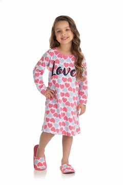 CAMISOLA INFANTIL MANGA LONGA EM MEIA MALHA LOVE