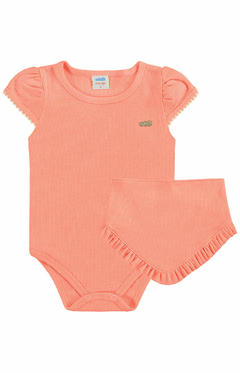 Body com babador laranja neon Marlan