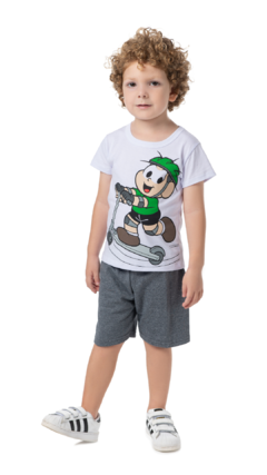 CJ CAMISETA M/M PATINETE CEBOLINHA BERMUDA MOLETINHO 1-2-3-4-6