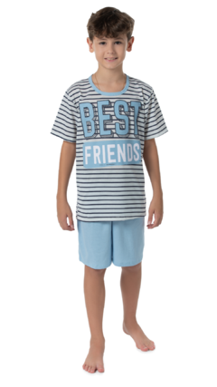 CJ PIJAMA CAMISETA M/M FIO TINTO BEST BERMUDA M/M 10-12-14