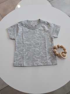 Remera dino gris