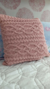 Capa de Almofada Tricot Chenille Rozac Niazitex Rose