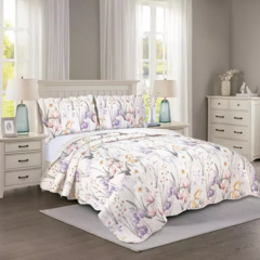 Colcha Queen 2.40x2.60 Evolution Patchwork - Art & Capricho  | Cama, mesa, banho, cortinas, tapetes e decorações em geral!