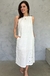 Vestido Linho Off White Midi Bordado Rechilieu