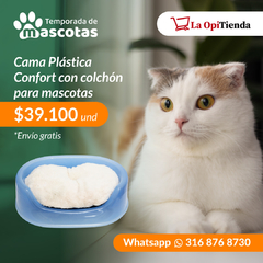 Cama Plastica Confort Con Colchon Para Mascotas