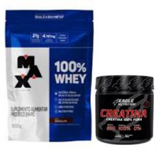 Combo07- Whey 100% Refil Max Titanium + Creatina 300g Eagle