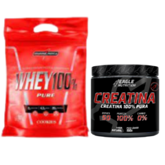 Combo06- Whey 100% Refil Max Titanium + Creatina 150g Eagle - Aquery suplementos