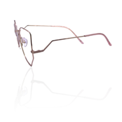 Armação de óculos quadrada redonda metal dourado Laly 3804 - Óculos Gama-Armação de Óculos