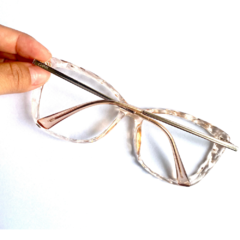 Armação de óculos feminina quadrada rosê gold 5611 - comprar online
