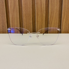 Armação de óculos titanio flutuante gatinho 4856 - Óculos Gama-Armação de Óculos