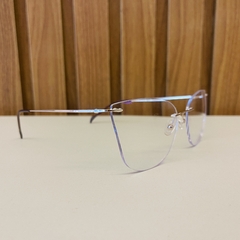 Armação de óculos titanio flutuante gatinho 4856 + LENTES DE GRAU COM FILTRO AZUL E ANTIRREFLEXO - Óculos Gama-Armação de Óculos