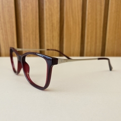 Armação de óculos feminino quadrado marrom acetato MT2211 - Óculos Gama-Armação de Óculos