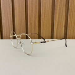 Armação de óculos feminina redonda dourado 7020 - Óculos Gama-Armação de Óculos