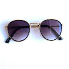 Óculos de sol redondo preto com dourado 2446c3 - comprar online