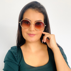 Óculos de sol redondo rosê com dourado 32019 na internet