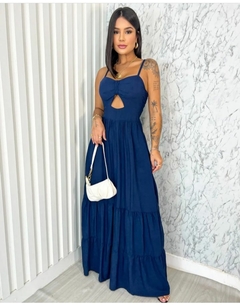 Vestido Bela Longo Azul Marinho