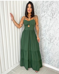 Vestido Bela Longo Verde Militar