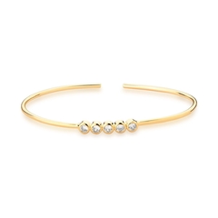 Pulseira Bracelete com Cinco Pontos de Luz no Banho Ouro - comprar online