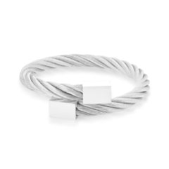 Pulseira Bracelete com Fios Trançados Lisos em Aço - comprar online