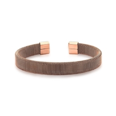 Pulseira Bracelete Malha de Aço Rosé