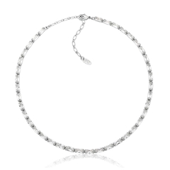 Colar Choker Baguetes Cristal no Banho de Ródio Branco